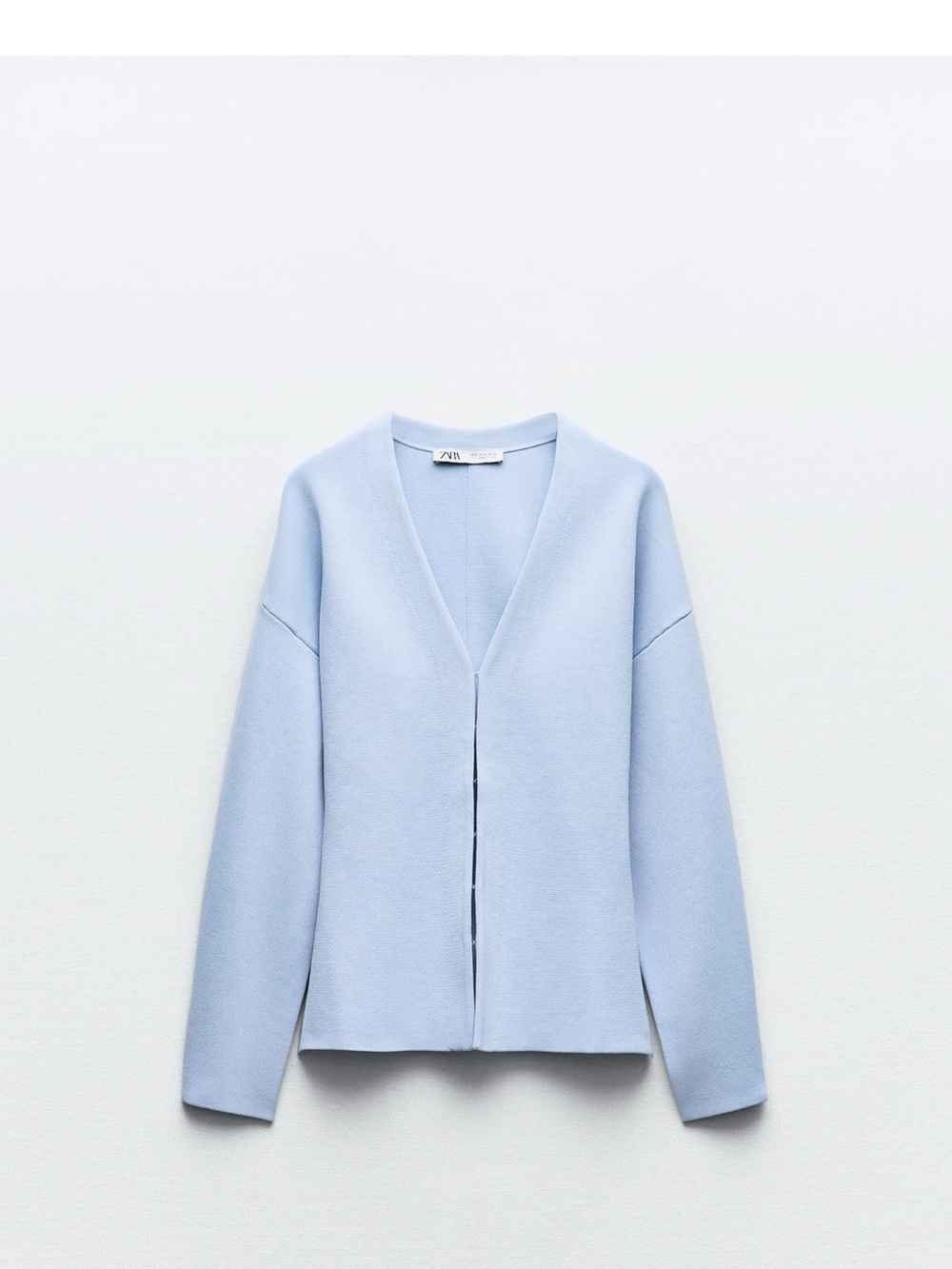 Zara Pastel Blue V-Neck Knit Cardigan